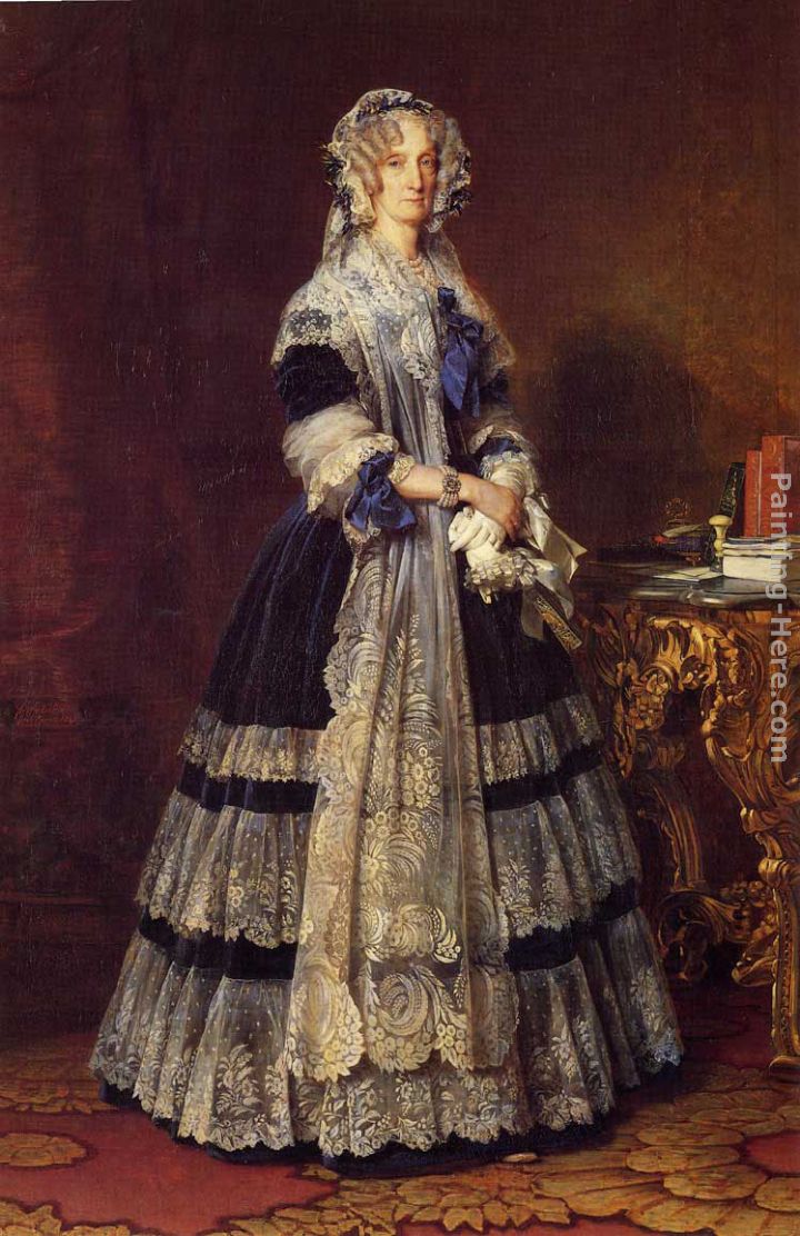 Queen Marie Amelie painting - Franz Xavier Winterhalter Queen Marie Amelie art painting